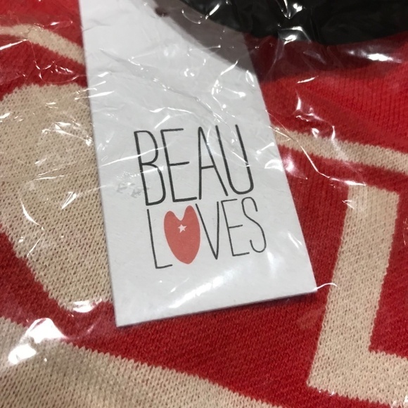 Beau Loves Sweater 4Y Red Knit Striped Preppy Festive Holiday Academia Valentine - Picture 5 of 6
